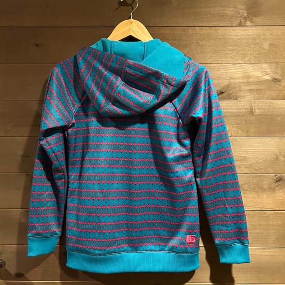 BURTON Snowboards Pink Flamingos Logo Full Zip Hoodie Sweatshirt Top - Picture 4 of 5